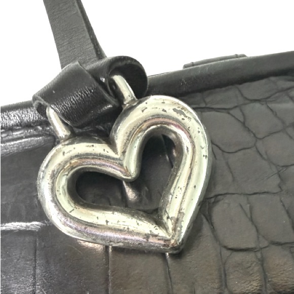 Brighton Donatella Leather Black Croc Embossed Backpack Purse Travel Work Bag - Picture 14 of 15